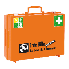 Erste- Hilfe- Koffer Labor und Chemie, gem.DIN 13157:2021, orange, Wandh.