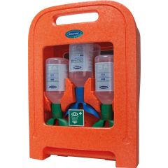 Augenspülstation Twin "Medi2protect", 2 x 500 ml Natriumchloridlösung und 1 x 500 ml Spüllösung