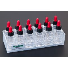 Pipettenflaschen quadratisch 25ml, 12 Stück, mit Schraubdeckelpipette als praktisches Set www.laborplan.eu