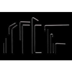 Glasrohr rechtwinklig mit Spitze 200mm + 50mm www.laborplan.eu