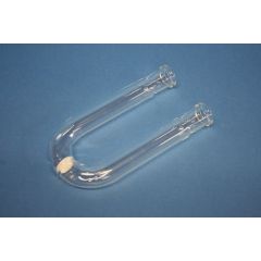 U-Rohr ohne Schlauchstutzen mit Fritte, DURAN-Glas, mit Stopfenbett 2x SB 19, Schenkellänge 160 mm