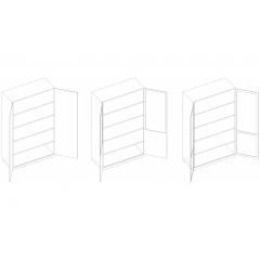 Sammlungsschrank, unverglast, ohne Mittelwand, (HxBxT 190x100x60 mm), abschließbar, lichtgrau