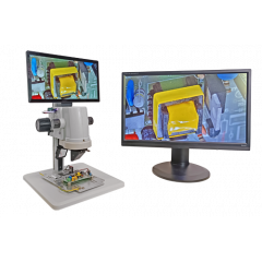 BMS Smartscope-Inspektionsmikroskop, 12-Zoll-LCD-Monitor mit Zoomobjektiv, Gesamtvergrößerung: 17,2x-110,5x, LED-Ringlicht mit Intensitätsregelung