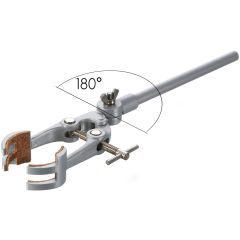 Universalklemme, Zinkdruckguss, pulverbeschichtet, mit Korkeinlage, Spannweite 0 – 80 mm, um 180 Grad drehbar