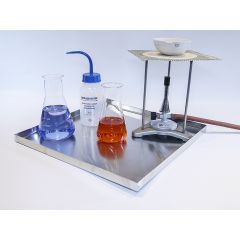 Experimentier-Unterlegwanne (Auffangwanne), Experimentiertablett aus Aluminium, 400 x 400mm