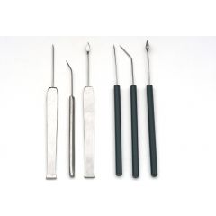  Präpariernadel, gebogen, spitz, Edelstahlgriff