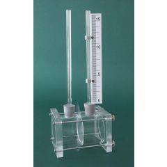 Zweikammer-Osmometer, aus Plexiglas, zur Demonstration des osmotischen Druckes www.laborplan.eu