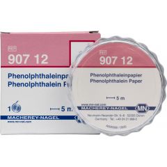 Qualitatives pH Testpapier Phenolphthalein Papier, pH: 8,3–10,0, 1 Rolle mit 5 m Länge und 7 mm Breite