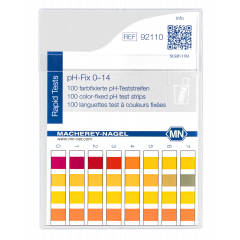 pH Teststäbchen, pH‑Fix 0–14, farbfixiert, nicht blutend, Maße 6 x 85mm, Packung mit 100 pH-Fix Indikatorstäbchen