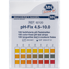 pH Teststäbchen, pH‑Fix 0–14, farbfixiert, nicht blutend, Maße 6 x 85mm, Packung mit 100 pH-Fix Indikatorstäbchen,in runder Dose