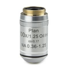 EuromexPlan PLi S100x/1,25 IOS Objektiv mit eingebautem Irisdiafragma, unendlich korrigiert, Arbeitsabstand 0,13 mm und 0,17mm Deckglas korrigiert (IS.7200-I), für Euromex iScope® 