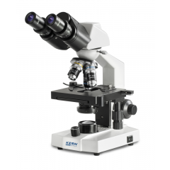 KERN OBS 116, binokulares Schulmikroskop, 40x - 400x Vergrößerung, Kreuztisch, LED, Akkubetrieb, Grob- und Feintrieb