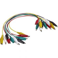 Kabel mit beidseitiger isolierter Krokodilklemme, 10 Stück (2 x Schwarz, 2 x Rot, 2 x Grün, 2 x Gelb, 2 x Weiß)